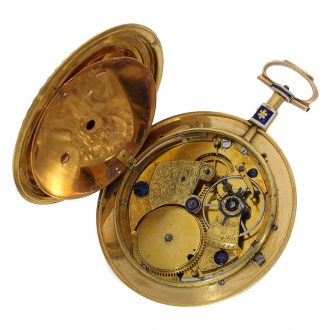 English 18 carat gold and enamel watch with duplex escapement Circa 1810