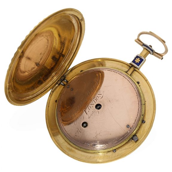 English 18 carat gold and enamel watch with duplex escapement Circa 1810 English 18 carat gold and enamel watch with duplex escapement Circa 1810