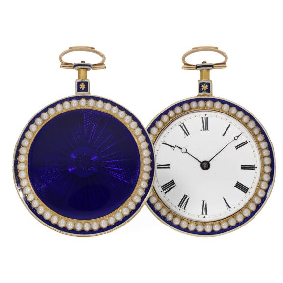 English 18 carat gold and enamel watch with duplex escapement Circa 1810 English 18 carat gold and enamel watch with duplex escapement Circa 1810