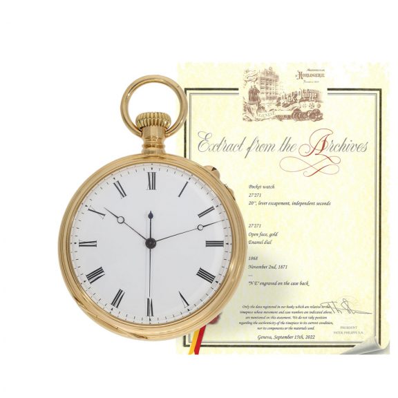 Swiss 18 carat gold technically unusual watch from experimental series Circa 1868 Swiss 18 carat gold technically unusual watch from experimental series Circa 1868