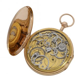 Swiss 18 Carat gold pocket watch with Grande Sonnerie, Circa 1800