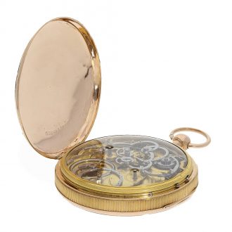 Swiss 18 Carat gold pocket watch with Grande Sonnerie, Circa 1800