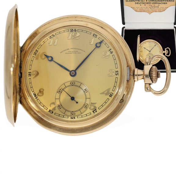 German 14 carat gold full hunter case pocket watch Circa 1920 German 14 carat gold full hunter case pocket watch Circa 1920