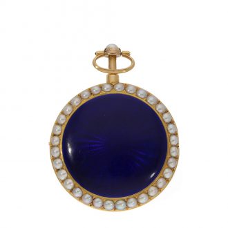 French 18 carat gold and enamel verge watch with repeater Circa 1800