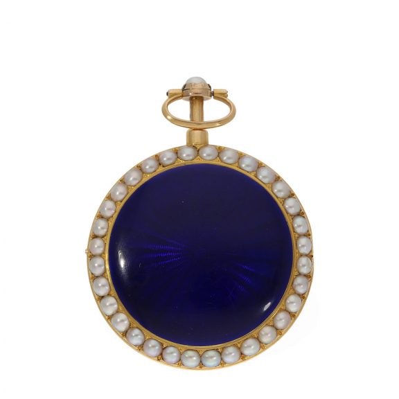 French 18 carat gold and enamel verge watch with repeater Circa 1800 French 18 carat gold and enamel verge watch with repeater Circa 1800