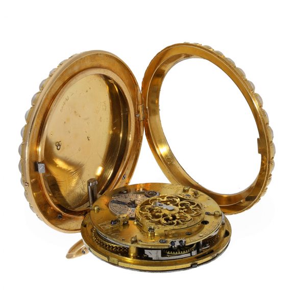 French 18 carat gold and enamel verge watch with repeater Circa 1800 French 18 carat gold and enamel verge watch with repeater Circa 1800