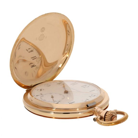 Swiss heavy 14K gold full hunter cased pocket watch Circa 1910 Swiss heavy 14K gold full hunter cased pocket watch Circa 1910