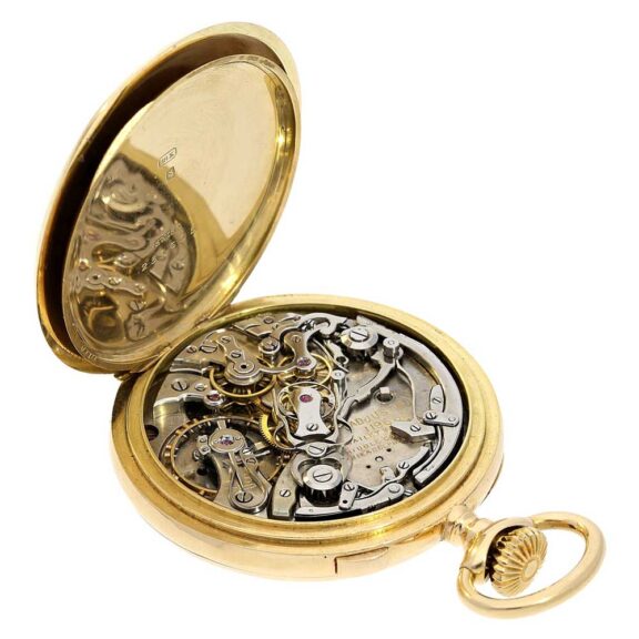Swiss gold split seconds chronograph Rattrapante Circa 1904 Swiss gold split seconds chronograph Rattrapante Circa 1904