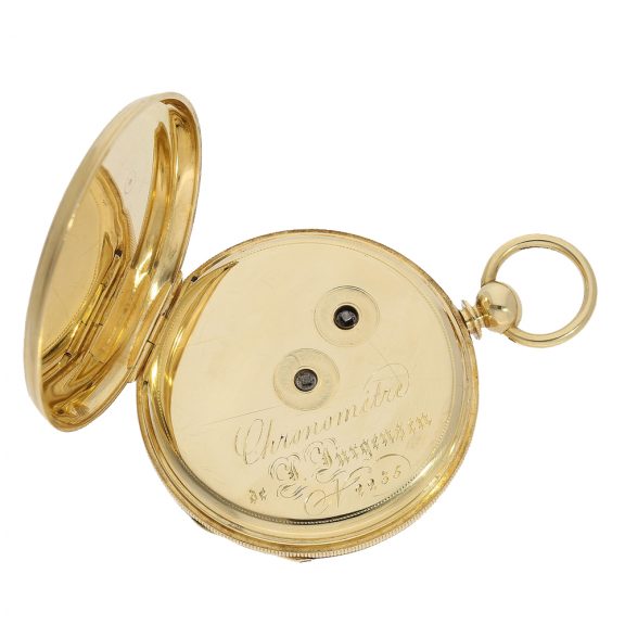 A very fine Danish pocket chronometer with well preserved enamel dial Circa 1839 A very fine Danish pocket chronometer with well preserved enamel dial Circa 1839