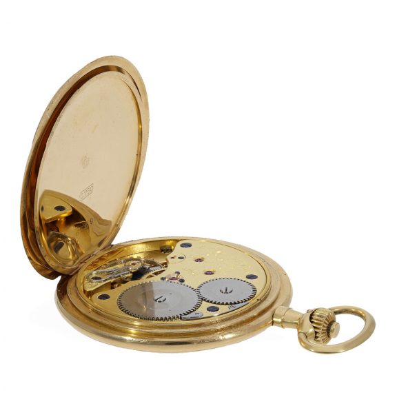German 18 carat gold full hunter cased watch with original box Circa 1911 German 18 carat gold full hunter cased watch with original box Circa 1911