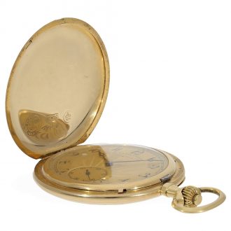 German 18 carat gold full hunter cased watch with original box Circa 1911