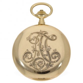 German 18 carat gold full hunter cased watch with original box Circa 1911