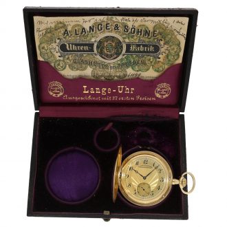 German 18 carat gold full hunter cased watch with original box Circa 1911