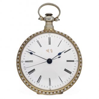 Swiss silver gilt pair of enamelled watches for Chinese market Circa 1880 Swiss silver gilt pair of enamelled watches for Chinese market Circa 1880