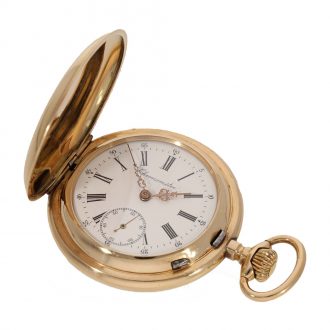 Swiss 14 carat gold hunter cased watch with sales box Circa 1900