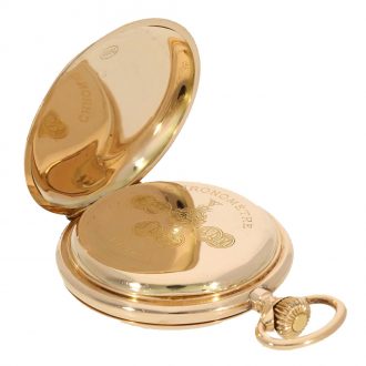 Swiss 14 carat gold hunter cased watch with sales box Circa 1900
