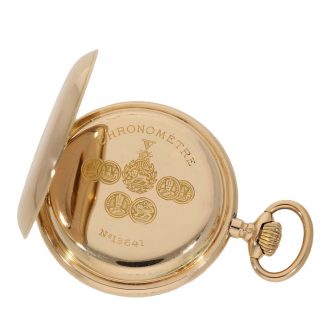 Swiss 14 carat gold hunter cased watch with sales box Circa 1900