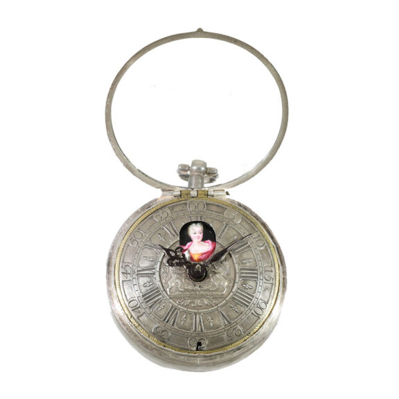 Swiss silver extremely rare early pocket watch with automaton Circa 1700 Swiss silver extremely rare early pocket watch with automaton Circa 1700