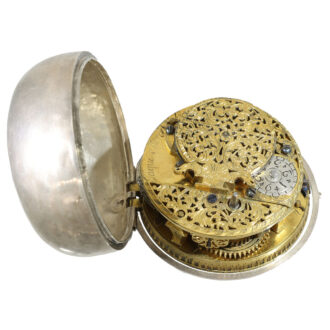 Swiss silver extremely rare early pocket watch with automaton Circa 1700
