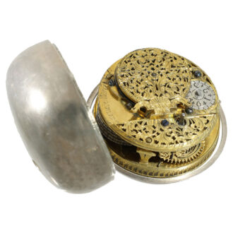Swiss silver extremely rare early pocket watch with automaton Circa 1700