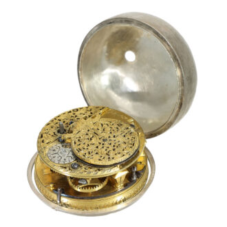 Swiss silver extremely rare early pocket watch with automaton Circa 1700