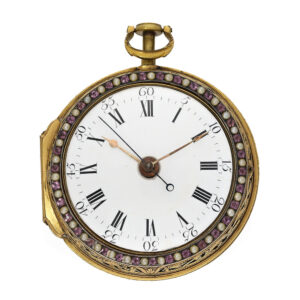 English fire gilt complex pair cased coach clock Circa 1775