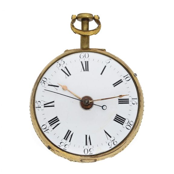 English fire gilt complex pair cased coach clock Circa 1775 English fire gilt complex pair cased coach clock Circa 1775
