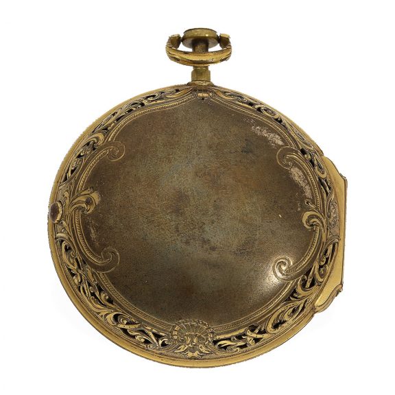 English fire gilt complex pair cased coach clock Circa 1775 English fire gilt complex pair cased coach clock Circa 1775