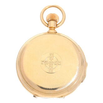 Swiss gold hunting case with minute repeater Circa 1880 Swiss gold hunting case with minute repeater Circa 1880