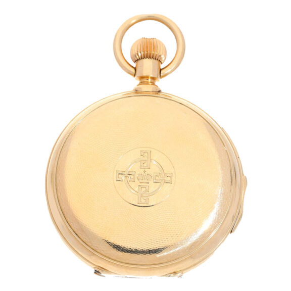 Swiss gold hunting case with minute repeater Circa 1880 Swiss gold hunting case with minute repeater Circa 1880