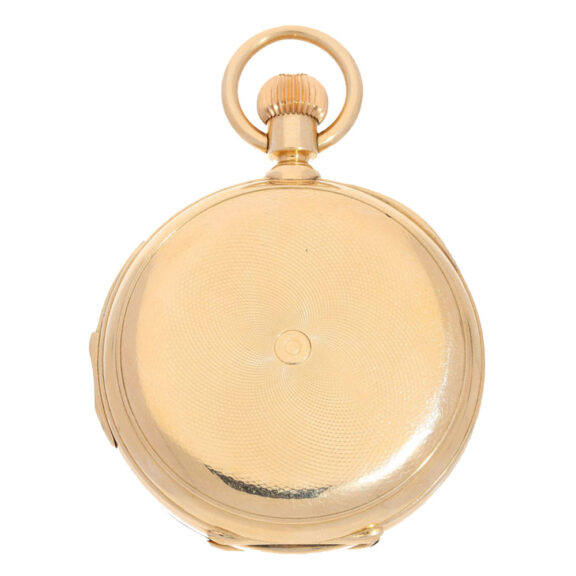 Swiss gold hunting case with minute repeater Circa 1880 Swiss gold hunting case with minute repeater Circa 1880
