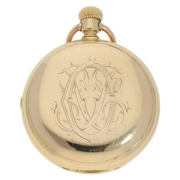 Swiss 18 K gold central counter chronograph watch Circa 1874 Swiss 18 K gold central counter chronograph watch Circa 1874
