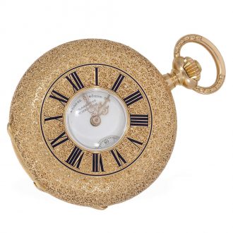 German 18 carat gold pocket watch with “Vermicelli case” Circa 1883