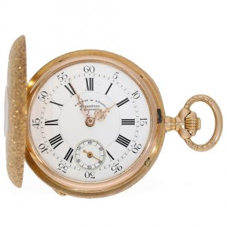 German 18 carat gold pocket watch with “Vermicelli case” Circa 1883