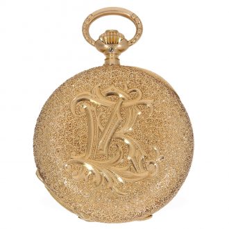 German 18 carat gold pocket watch with “Vermicelli case” Circa 1883