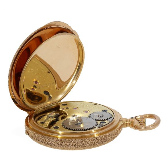 German 18 carat gold pocket watch with “Vermicelli case” Circa 1883 German 18 carat gold pocket watch with “Vermicelli case” Circa 1883