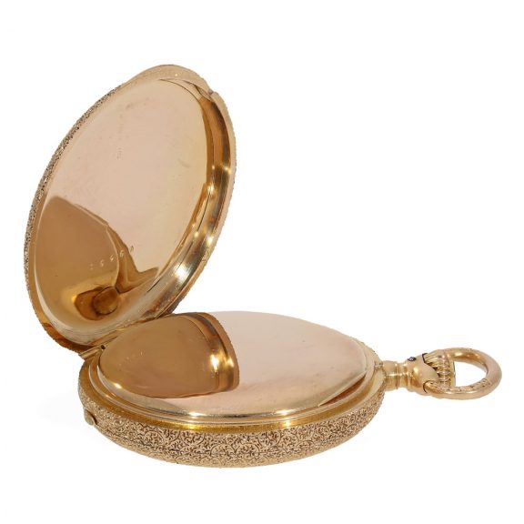 German 18 carat gold pocket watch with “Vermicelli case” Circa 1883 German 18 carat gold pocket watch with “Vermicelli case” Circa 1883