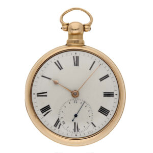 English 18 carat gold watch with pirouette 15 seconds scale Circa 1814