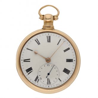 English 18 carat gold watch with pirouette 15 seconds scale Circa 1814