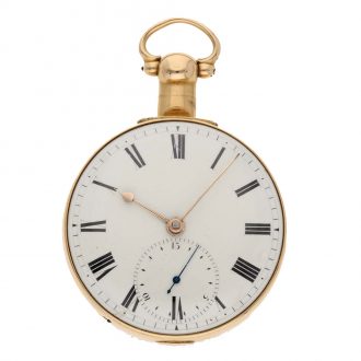 English 18 carat gold watch with pirouette 15 seconds scale Circa 1814