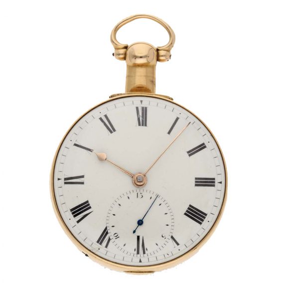 English 18 carat gold watch with pirouette 15 seconds scale Circa 1814 English 18 carat gold watch with pirouette 15 seconds scale Circa 1814