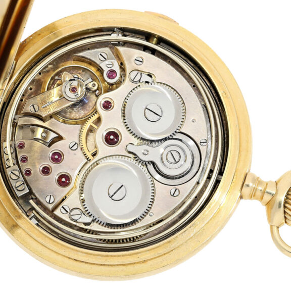 Swiss gold lever minute repeater with carillon Circa 1910 Swiss gold lever minute repeater with carillon Circa 1910