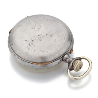 Oversized Swiss gunmetal calendar lever watch Circa 1900