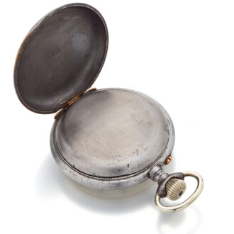 Oversized Swiss gunmetal calendar lever watch Circa 1900