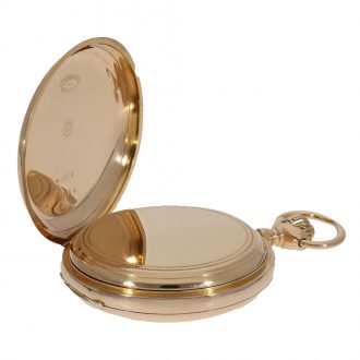 German 14 carat gold full hunter cased watch in original box Circa 1891