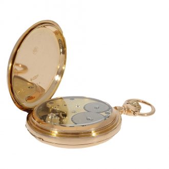 German 14 carat gold full hunter cased watch in original box Circa 1891