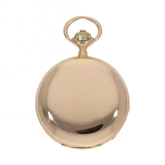 German 14 carat gold full hunter cased watch in original box Circa 1891