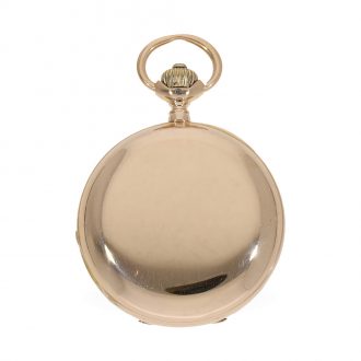 German 14 carat gold full hunter cased watch in original box Circa 1891