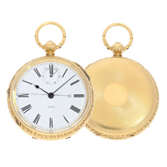 English 18k gold centre seconds tourbillon watch Circa 1878