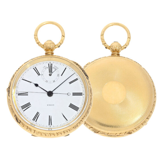 English 18k gold centre seconds tourbillon watch Circa 1878